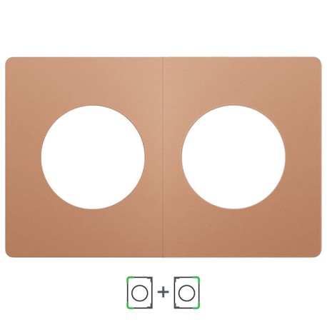 Schneider Odace Architecte - plaque de finition double - effet Cuivre - Réf : S931800-P
