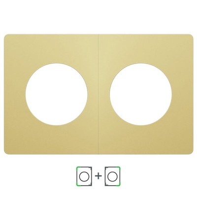 Schneider Odace Architecte - plaque de finition double - effet Laiton - Réf : S932800-P
