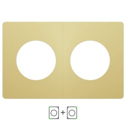 Schneider Odace Architecte - plaque de finition double - effet Laiton - Réf : S932800-P