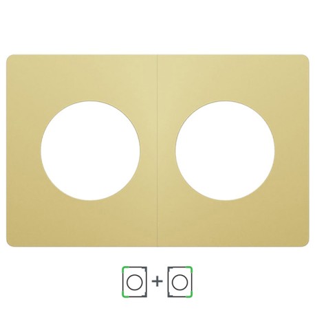 Schneider Odace Architecte - plaque de finition double - effet Laiton - Réf : S932800-P