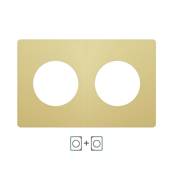 Schneider Odace Architecte - plaque de finition double - effet Laiton - Réf : S932800-P