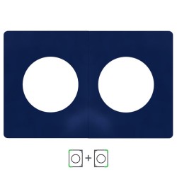 Schneider Odace Architecte - plaque de finition double - Bleu émaillé - Réf : S933800-P