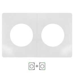 Schneider Odace Architecte - plaque de finition double - Blanc émaillé - Réf : S934800-P