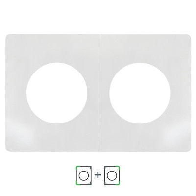Schneider Odace Architecte - plaque de finition double - Blanc émaillé - Réf : S934800-P