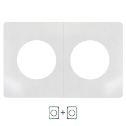 Schneider Odace Architecte - plaque de finition double - Blanc émaillé - Réf : S934800-P