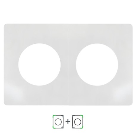 Schneider Odace Architecte - plaque de finition double - Blanc émaillé - Réf : S934800-P