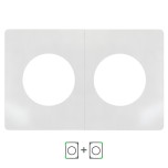 Schneider Odace Architecte - plaque de finition double - Blanc émaillé - Réf : S934800-P