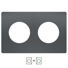 Schneider Odace Architecte - plaque de finition double - effet Perle Noire - Réf : S952800-P