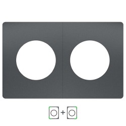 Schneider Odace Architecte - plaque de finition double - effet Perle Noire - Réf : S952800-P