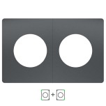 Schneider Odace Architecte - plaque de finition double - effet Perle Noire - Réf : S952800-P