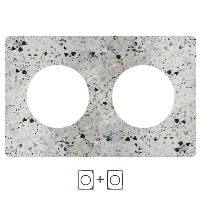 Schneider Odace Architecte - plaque de finition double - effet Terrazzo - Réf : S954800-P