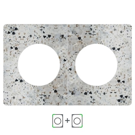 Schneider Odace Architecte - plaque de finition double - effet Terrazzo - Réf : S954800-P