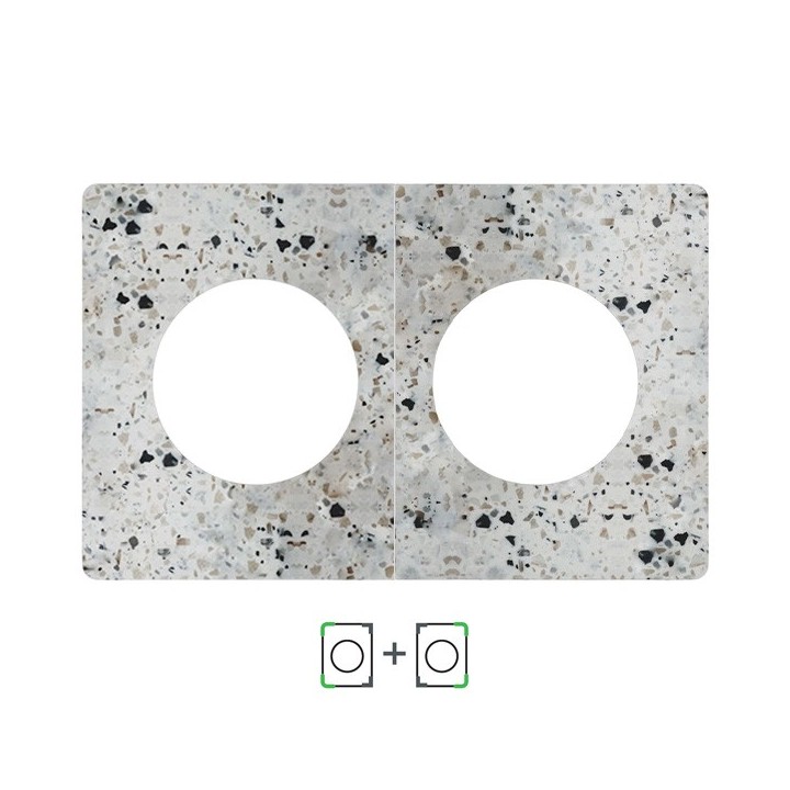 Schneider Odace Architecte - plaque de finition double - effet Terrazzo - Réf : S954800-P