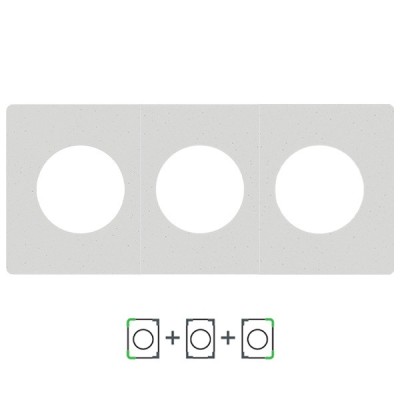 Schneider Odace Architecte - plaque de finition triple - effet Béton - Réf : S955800-P3