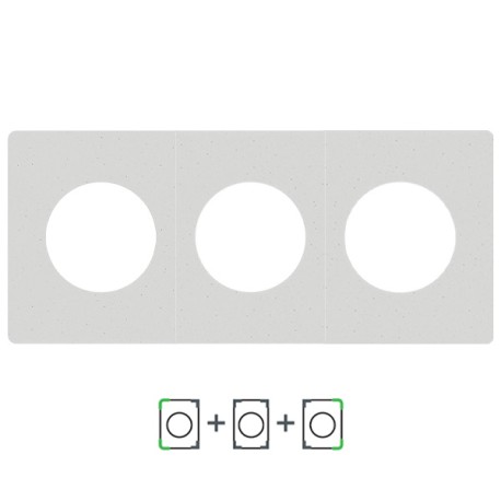 Schneider Odace Architecte - plaque de finition triple - effet Béton - Réf : S955800-P3