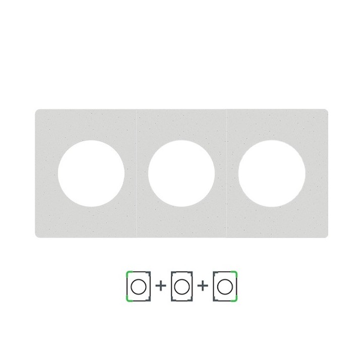 Schneider Odace Architecte - plaque de finition triple - effet Béton - Réf : S955800-P3