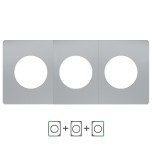 Schneider Odace Architecte - plaque de finition triple - effet Titane - Réf : S930800-P3