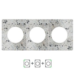 Schneider Odace Architecte - plaque de finition triple - effet Terrazzo - Réf : S954800-P3