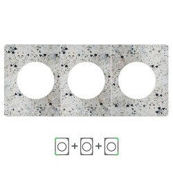 Schneider Odace Architecte - plaque de finition triple - effet Terrazzo - Réf : S954800-P3