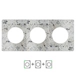 Schneider Odace Architecte - plaque de finition triple - effet Terrazzo - Réf : S954800-P3