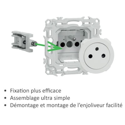 Schneider Odace - sachet de 20 griffes longues - pour boîtes 50/60 mm - Réf : S989691