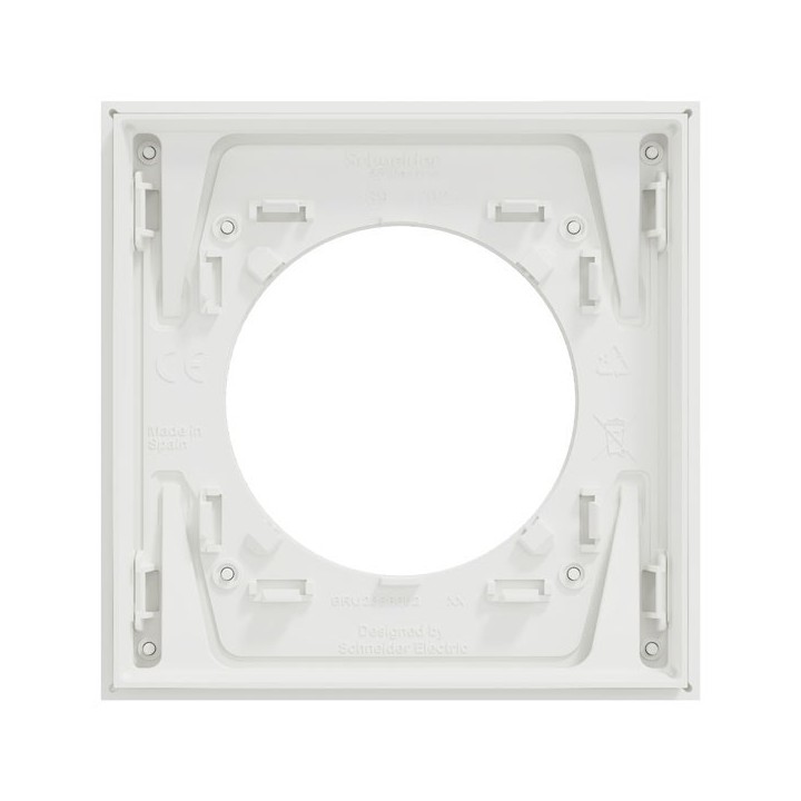 Schneider Odace - va-et-vient ou poussoir à levier blanc craie - 10AX - avec plaque métal laiton blanc - Réf : S920203-PBL