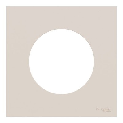 Schneider Odace - va-et-vient ou poussoir blanc craie - 10AX - avec plaque de finition beige sable - Réf : S920204-PCB