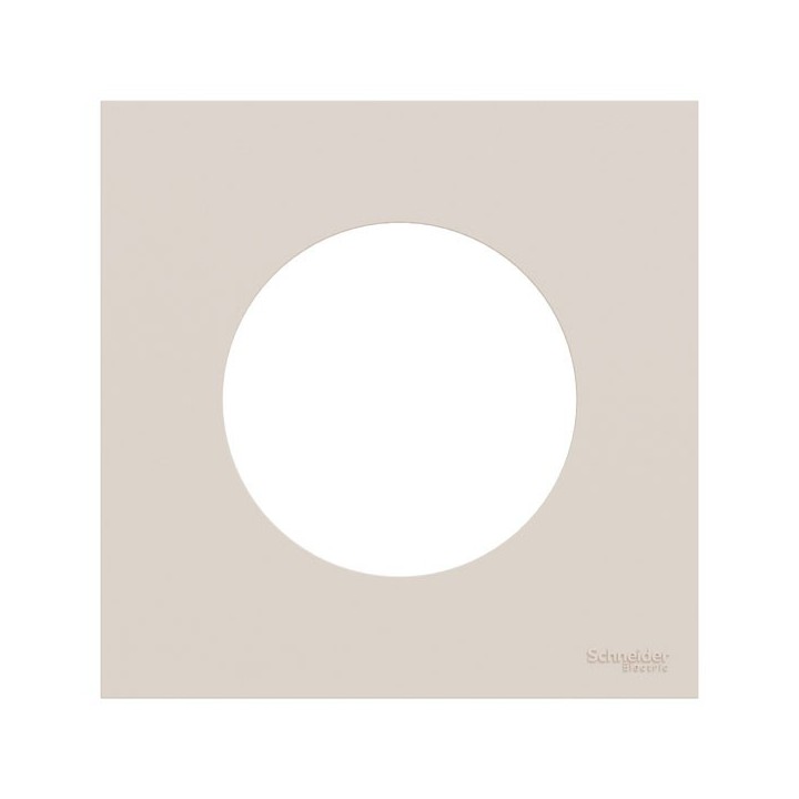 Schneider Odace - va-et-vient ou poussoir blanc craie - 10AX - avec plaque de finition beige sable - Réf : S920204-PCB