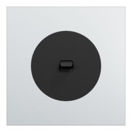Schneider Odace - va-et-vient ou poussoir à levier noir onyx - 10AX - avec plaque métal Aluminium - Réf : S940203-PAL