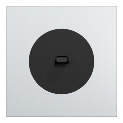 Schneider Odace - va-et-vient ou poussoir à levier noir onyx - 10AX - avec plaque métal Aluminium - Réf : S940203-PAL