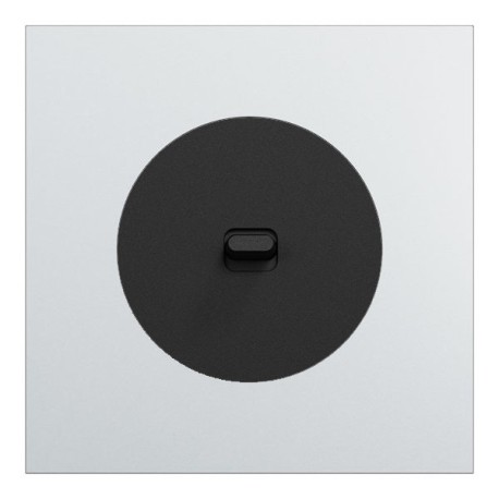 Schneider Odace - va-et-vient ou poussoir à levier noir onyx - 10AX - avec plaque métal Aluminium - Réf : S940203-PAL