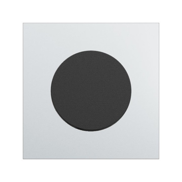 Schneider Odace - va-et-vient ou poussoir noir onyx - 10AX - avec plaque métal Aluminium - Réf : S940204-PAL