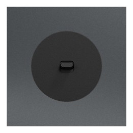 Schneider Odace - va-et-vient ou poussoir à levier noir onyx - 10AX - avec plaque métal effet perle noire - Réf : S940203-PPN