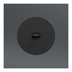 Schneider Odace - va-et-vient ou poussoir à levier noir onyx - 10AX - avec plaque métal effet perle noire - Réf : S940203-PPN