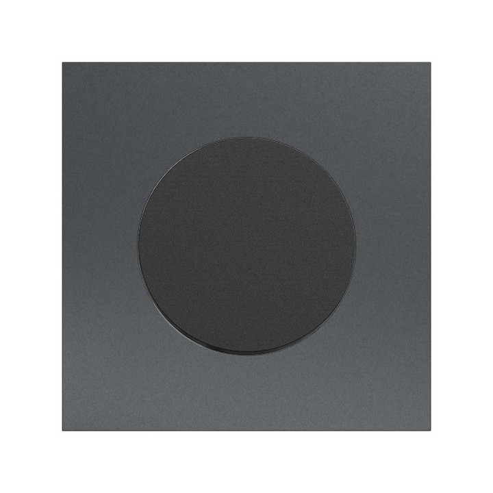 Schneider Odace - va-et-vient ou poussoir noir onyx - 10AX - avec plaque métal effet perle noire - Réf : S940204-PPN