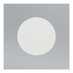 Schneider Odace - va-et-vient ou poussoir blanc craie - 10AX - avec plaque métal titane blanc - Réf : S920204-PBT
