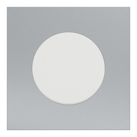 Schneider Odace - va-et-vient ou poussoir blanc craie - 10AX - avec plaque métal titane blanc - Réf : S920204-PBT