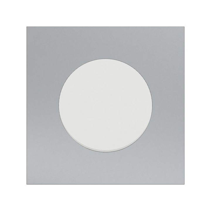 Schneider Odace - va-et-vient ou poussoir blanc craie - 10AX - avec plaque métal titane blanc - Réf : S920204-PBT