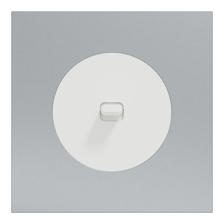 Schneider Odace - va-et-vient ou poussoir à levier blanc craie - 10AX - avec plaque métal titane blanc - Réf : S920203-PBT