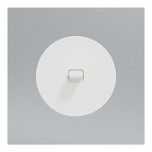 Schneider Odace - va-et-vient ou poussoir à levier blanc craie - 10AX - avec plaque métal titane blanc - Réf : S920203-PBT