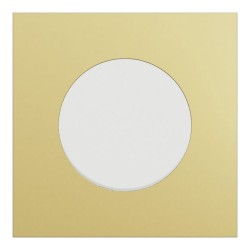 Schneider Odace - va-et-vient ou poussoir blanc craie - 10AX - avec plaque métal laiton blanc - Réf : S920204-PBL