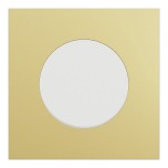 Schneider Odace - va-et-vient ou poussoir blanc craie - 10AX - avec plaque métal laiton blanc - Réf : S920204-PBL