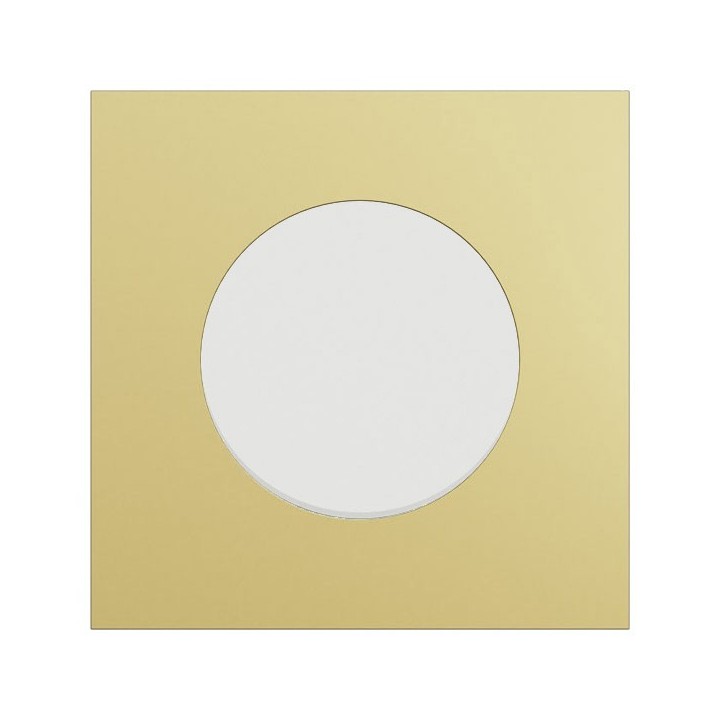 Schneider Odace - va-et-vient ou poussoir blanc craie - 10AX - avec plaque métal laiton blanc - Réf : S920204-PBL