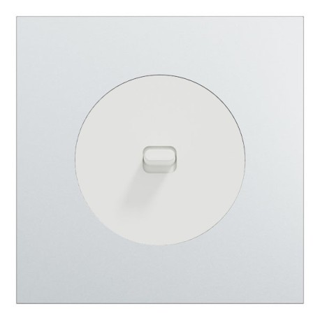 Schneider Odace - va-et-vient ou poussoir à levier blanc craie - 10AX - avec plaque métal Aluminium blanc - Réf : S920203-PBAL