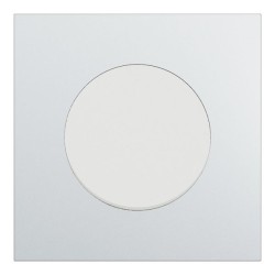 Schneider Odace - va-et-vient ou poussoir blanc craie - 10AX - avec plaque métal Aluminium blanc - Réf : S920204-PBAL
