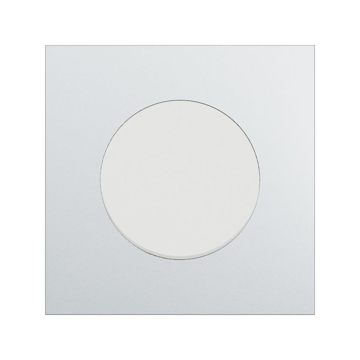 Schneider Odace - va-et-vient ou poussoir blanc craie - 10AX - avec plaque métal Aluminium blanc - Réf : S920204-PBAL