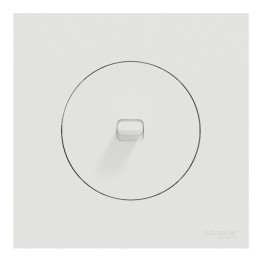 Schneider Odace - va-et-vient ou poussoir à levier blanc craie - 10AX - avec plaque métal céramique blanc - Réf : S920203-PC