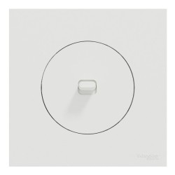 Schneider Odace - va-et-vient ou poussoir à levier blanc craie - 10AX - avec plaque métal céramique blanc - Réf : S920203-PC