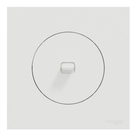 Schneider Odace - va-et-vient ou poussoir à levier blanc craie - 10AX - avec plaque métal céramique blanc - Réf : S920203-PC