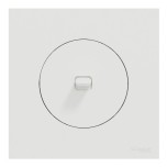 Schneider Odace - va-et-vient ou poussoir à levier blanc craie - 10AX - avec plaque métal céramique blanc - Réf : S920203-PC